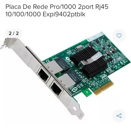 Placa de Rede Pro/1000 2 Port RJ45 10/100/1000 Expi9402ptblk