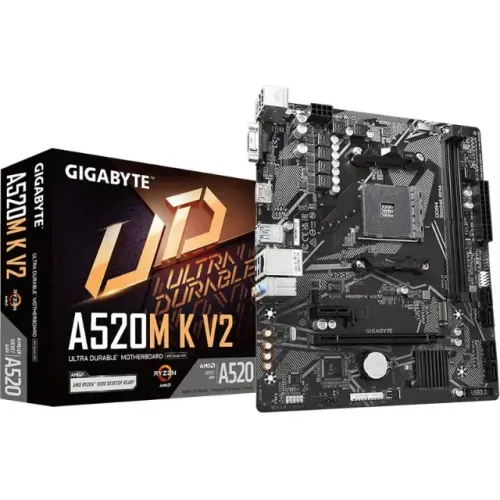 Placa mãe Gigabyte A520M K V2 AMD - NOVO - Somos Loja - Com garantia