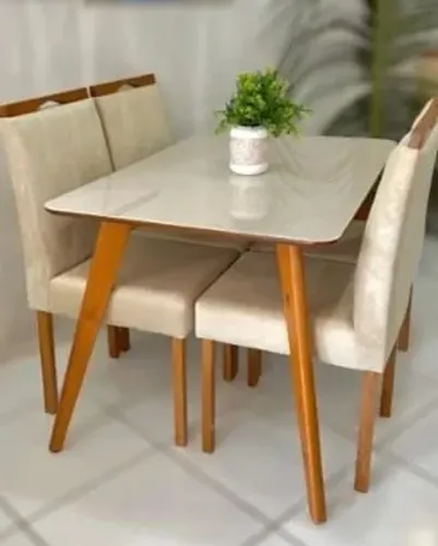 MESA BERLIM UNO 120X80CM COM 04 CADEIRAS PARIS  