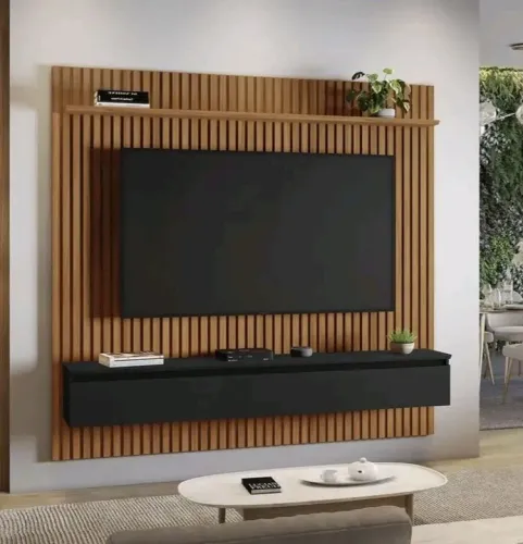Painel para 75 polegadas moderno ripado 