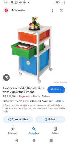 Gaveteiro Infantil Radical Kids 3 Gavetass Branco