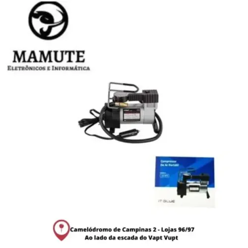 Mini Compressor De Ar 12v P/ Pneu Socorro Rápido P/ Veículos