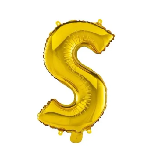 Balão Metalizado Letras Ballon Letter 16" 40cm Wb Cn498 - Letra S