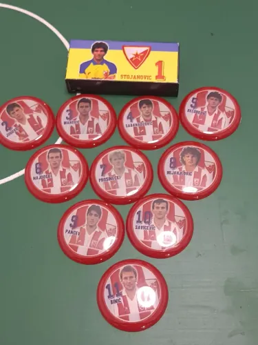 Futebol de botão time Estrela Vermelha em vidrilha 45mm 