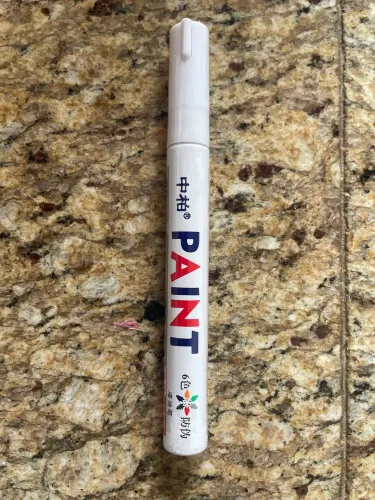 Caneta Tinta Branca Permanente A Prova Dágua Pinta Metal, Plástico
