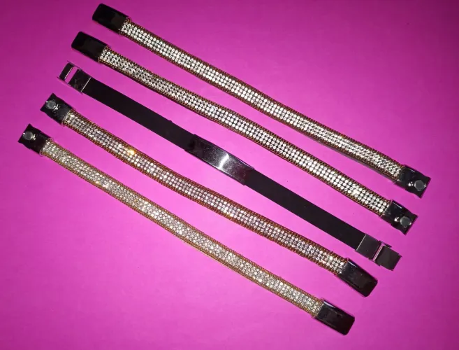 Pulseiras de Strass Douradas