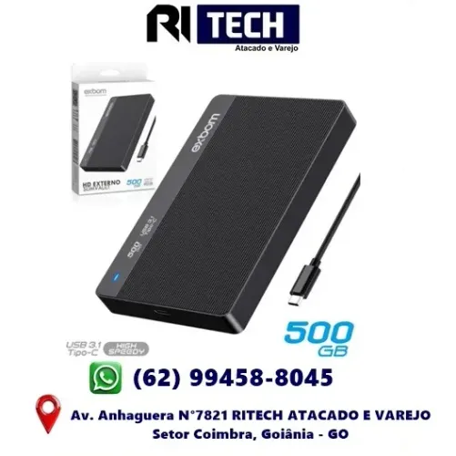 Hd Externo 500Gb / Exbom Slim Usb 3.0 Portátil Ps4 Xbox Pc