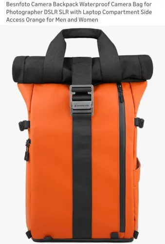 Besnfoto Backpack Mochila impermeável Laranja