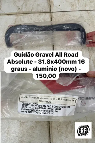 Guidão Gravel All Road Absolute - 31.8x400mm 16 graus - aluminio (novo)