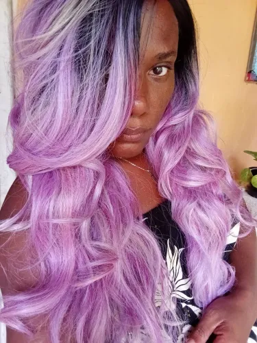Peruca Roxa com Mechas 