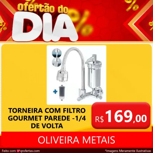 TORNEIRA COM FILTRO GOURMET BICA MOVEL - 1/4 DE VOLTA