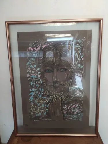 Quadro Decorativo: Jesus com Flores
