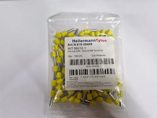 Terminal pino tubular 6mm² - cód 918-00408 - HellermannTyton