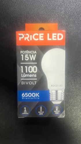 Lâmpada Led Bulbo Price Led 15w 6500k E27 Bivolt Cor da luz Branco-frio 110V/220V