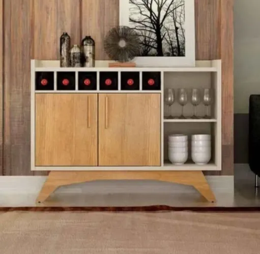 Buffet off white/amadeirado 