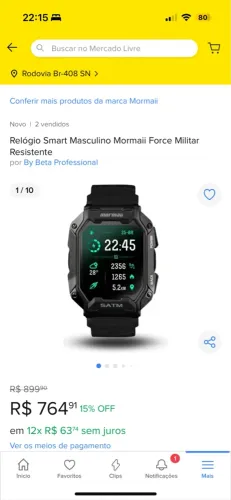 Relógio Smart Mormaii Force Militar Resistente