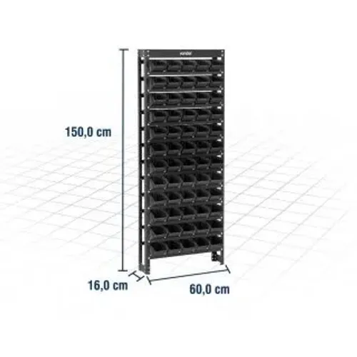 Estante Metálica, Com Gaveteiros Modelo Prático Preto, 60/3 Vonder