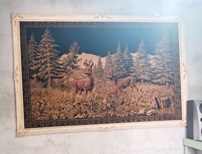 Lindo Quadro antigo com  Paisagem decorativa
