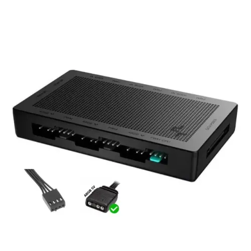 Hub para 6 Fans PWM e 6 Argb 3 Pinos 5V Deepcool SC790 12 Portas - WZetta