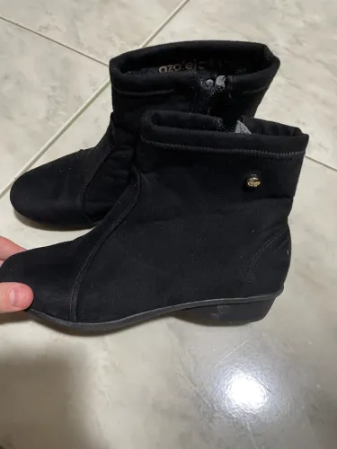 Bota Azaleia Anabela Cano Alto Preta. Tamanho 35