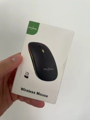 Mouse sem fio Goojodoq USB e Bluetooth - Branco RGB - NOTEBOOKS e TABLETS