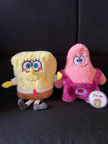 Pelúcia Bob Esponja e Patrick Peludinhos Fofos