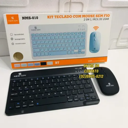 Teclado com Mouse sem Fio Bluetooth Recarregavel - Entrega das 9 até 22hrs