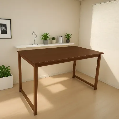 Mesa de Madeira Portátil Dobrável Marrom