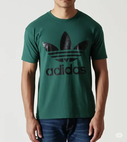 Camiseta Adidas Originals M | Verde Musgo / Logo Trefoil Vintage