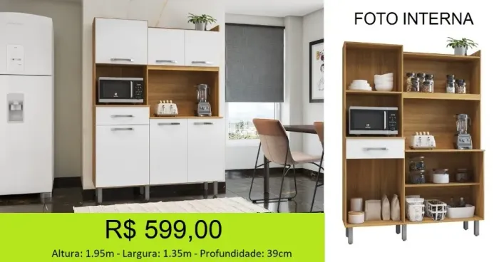 Kit de cozinha com amplo espaço