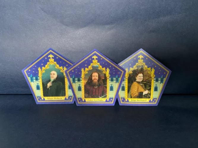 Cards Sapo de Chocolate Harry Potter - Salazar Slytherin, Godric Gryffindor e Helga