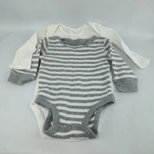 Kit 2 body Carter's 3 meses unissex cinza e branco
