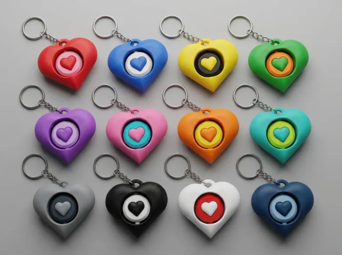 Chaveiro Fidget Coração Giratório presente para dia dos namorados