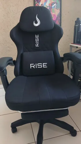 Cadeira Gamer Rise, Ajustável, Preto de Tecido