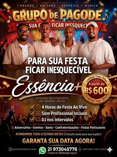 Grupo de pagode a partir de 600 reais! ( Parcelamos em até 12x )