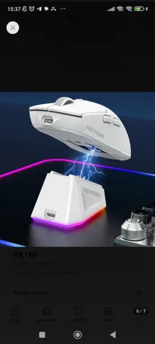Mouse Branco sem fio com Dock carregamento