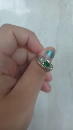 Anel prata com ouro 14k