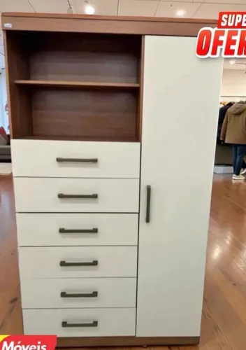 VENDO CÔMODA COM GUARDA-ROUPA LATERAL 