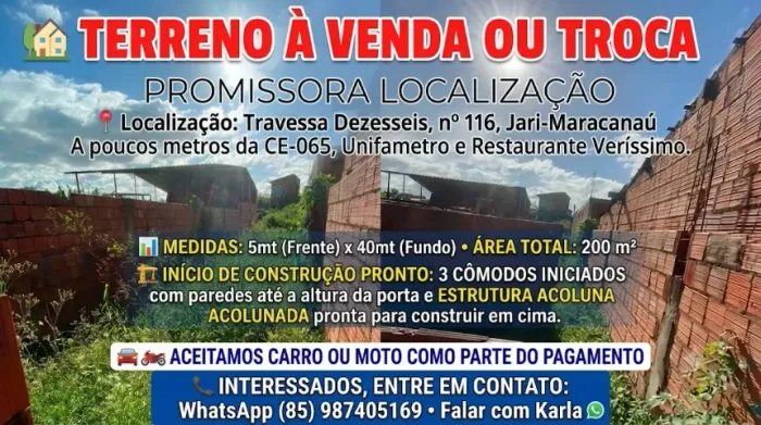 terreno a venda ou troca