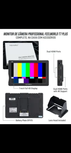 Monitor externo feelworld 7 polegadas