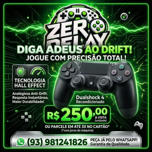 Controle Dualshock 4 recondicionado com Hall Efect