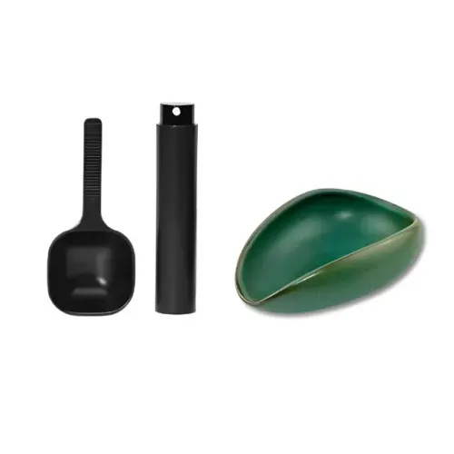 Kit Dispensador Grão Café Cerâmica Verde Escuro