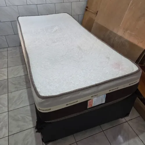 Cama completa Colchão de mola + box solteiro