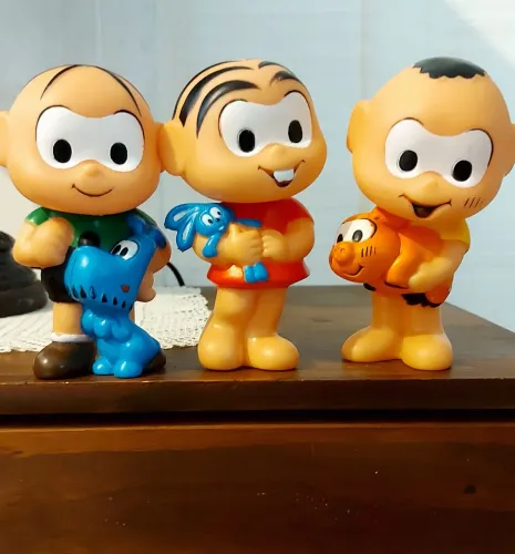 Bonecos Turma da Mônica (Mônica, Cascão e Cebolinha)