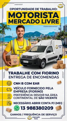 Motorista entregador (Mercado livre)