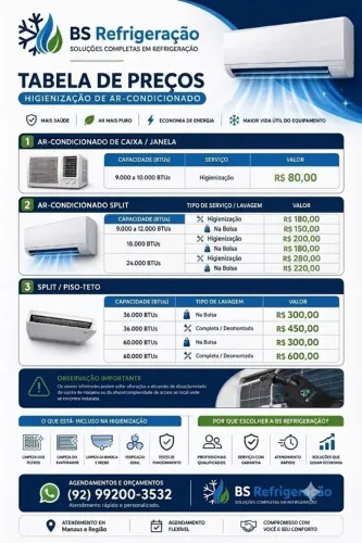 Higienização, manutenção e instalação