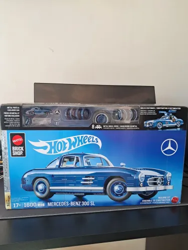 Mattel Brick Hot Wheels Mercedes-Benz 300SL Modelo Montável Escala 1:12