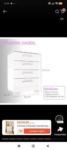 Vendo cômoda pequena nova