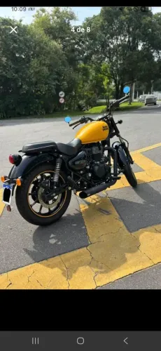 Meteor 350cc abs com retrovisor ponta de guião, escapamento esportivo, baú.
