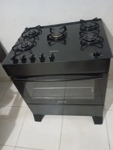 Fogão 5 bocas mesa de vidro automático semi novo